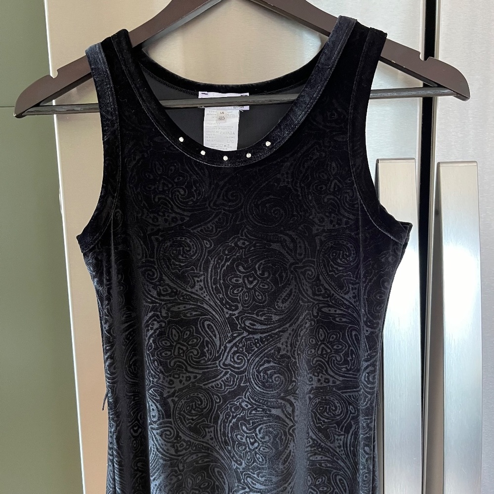 Vintage Y2K Black Velvet Le Chateau Jr. Dress - Picture 7 of 7